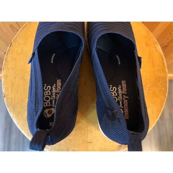 Bobs from Skechers Blue Memory Foam Espadrilles Wedge Slip-On Comfort-Size 7.5 - Picture 5 of 8